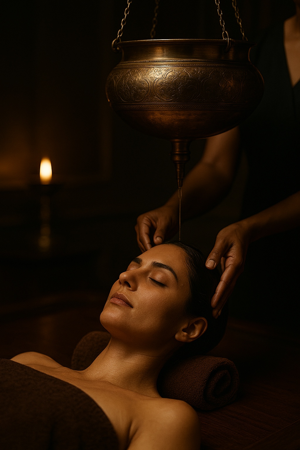 Crystal-clear turquoise ocean waves crashing on sandy shores under a bright blue sky with palm trees silhouetted against horizon